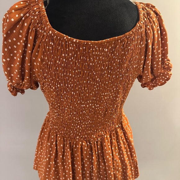 Angie Orange top with White Dots - Picture 5 of 7
